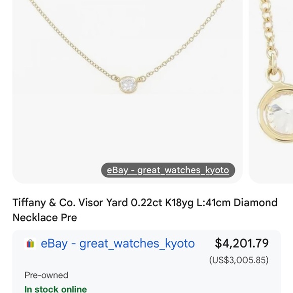 Tiffany 0.24 carat DBTY yellow gold necklace - Picture 12 of 12